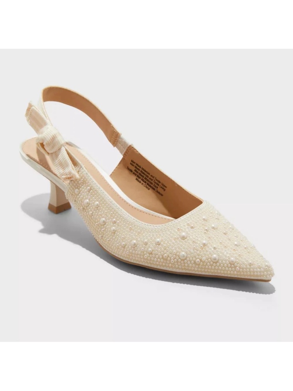 Women's Milan Pearl Slingback Heels - A New Day